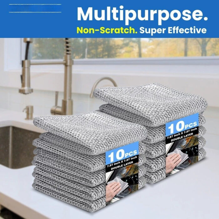 Super Effective Wire Dishcloth – Removes Grease Fast, Safe on All Pans, Long-Lasting Design (Buy 10 Get 10 Free)