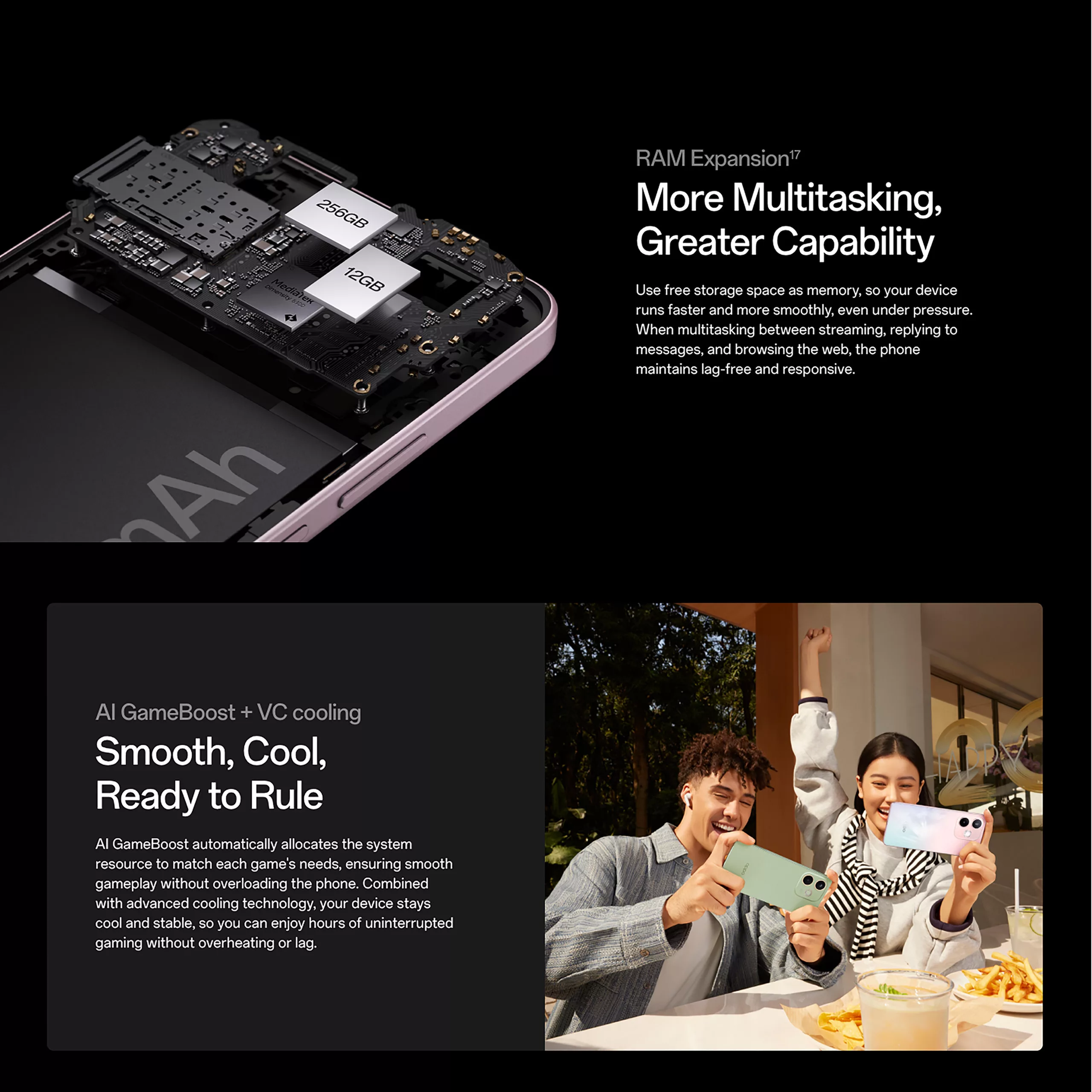 (Exclusive for new users)OPPO A5 Pro 5G 12(6+6GB) + 128GB / 2 Year Local Warranty / IP69 Water&Dust Resistance / 5800mAh Battery AI LinkBoost 2.0