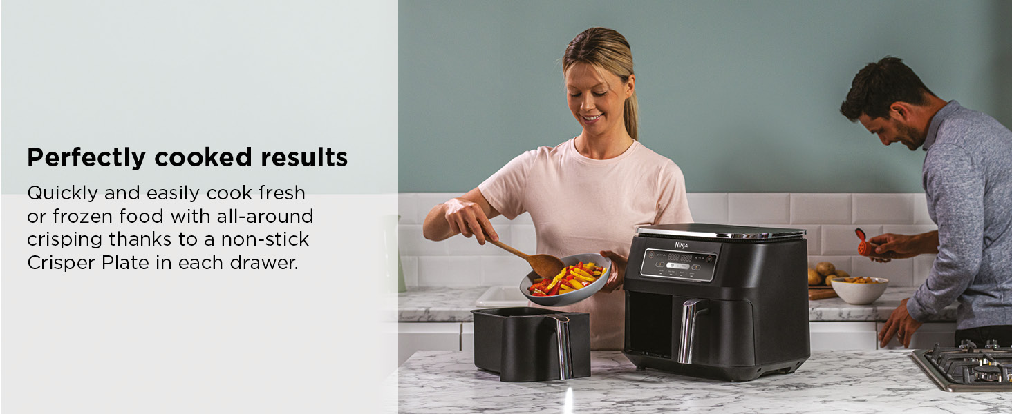 Big Sale-Foodi Dual Zone Digital Air Fryer, 2 Drawers, 7.6L, 4-in-1 , Fast Delivery from Selangor + 2 Years Warranty