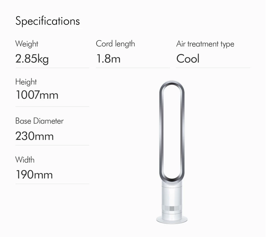 【Limited Time Offer】Dyson Cool™️ AM07 Tower Fan — Fast Shipping from Selangor + 3-Year Warranty (White or Silver)