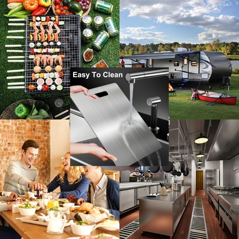 2025 Premium Stainless Steel - Double-Sided Food-Grade Stainless Steel for Kitchen & Dining Room, Durable & Easy to Clean, Ideal for Food Preparation & Serving, Kitchen Essentials|Modern Kitchenware|Durable Kitchenware