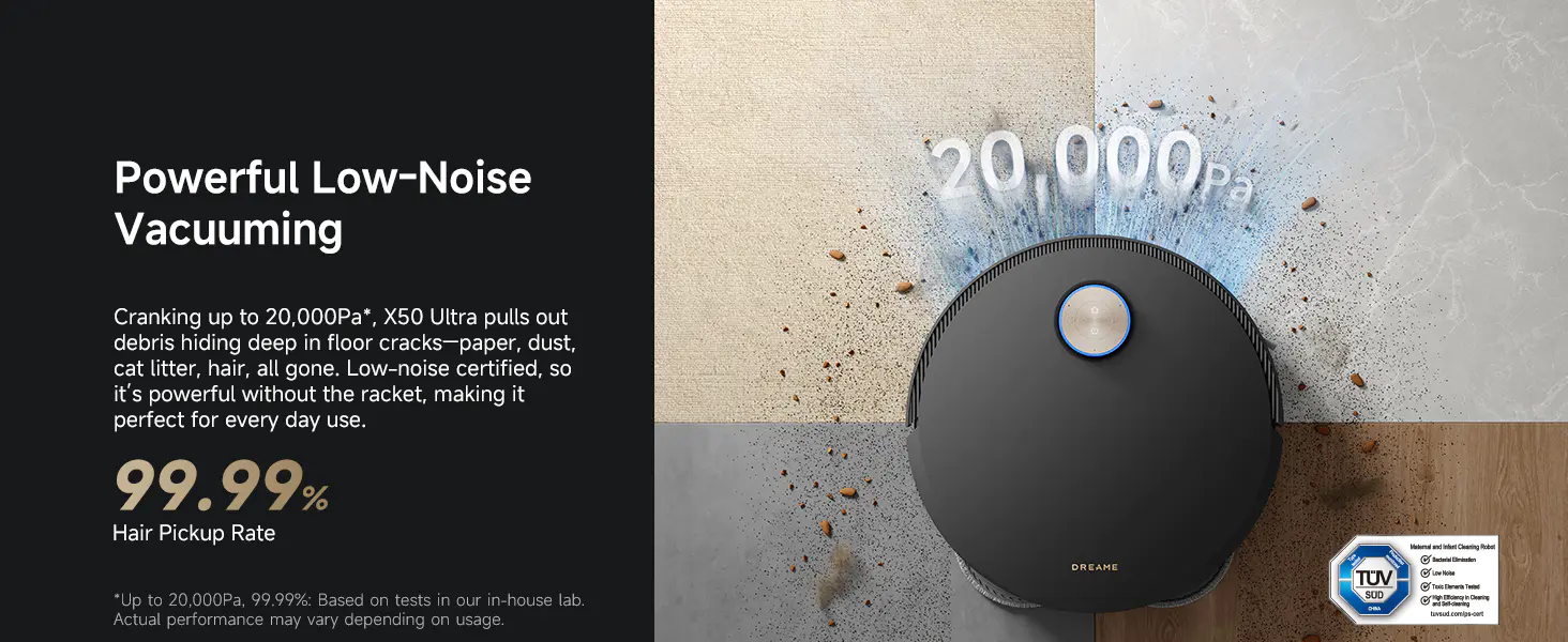 X50 Ultra Robot Vacuum and Mop - Halloween Limited time 10% discount Auto-Empty and Mop Self-Cleaning, 20,000Pa Suction, Obstacle Avoidance and 360° Navigation, Corner to Edge Deep Cleaning, Detangling Brush