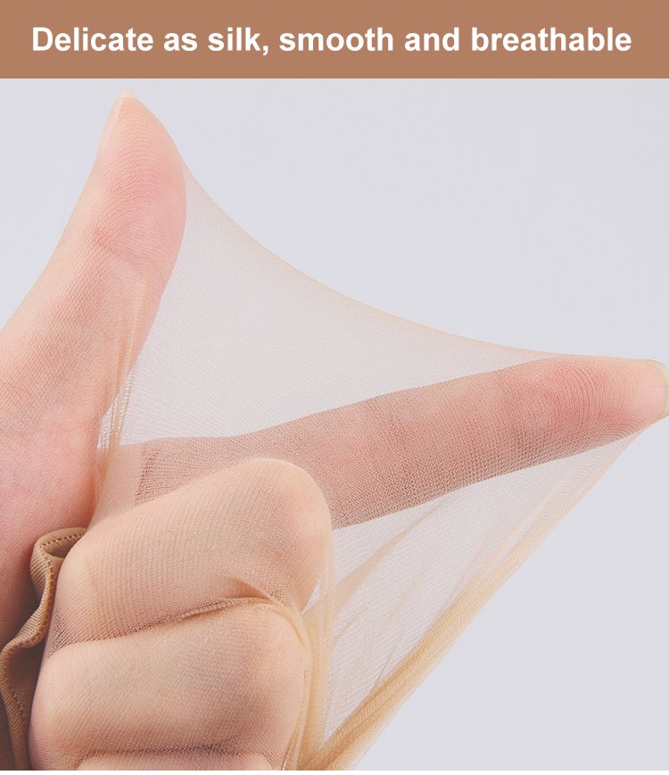 Women’s sheer crystal silk socks